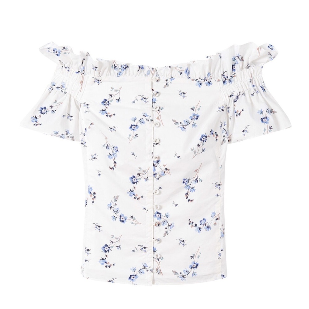 Rebecca Taylor Off-the-Shoulder Francine Floral Top